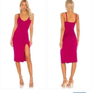 Lovers + Friends Fuchsia Midi Dress